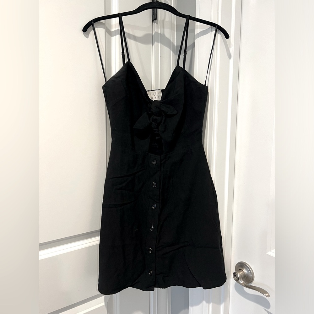 Lost + Wander Black Double Tie Mini Dress Size XS